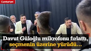 Yeniden Refah Partisi adayı Davut Güloğlu mikrofonu fırlattı, seçmenin üzerine yürüdü Resimi