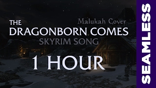 Skyrim: ‪The Dragonborn Comes (Malukah Cover)【1 HOUR】Seamless Loop