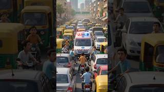 🚑 એમ્બ્યુલન્સને રસ્તો આપો#ambulance #sefty#responsibility #youtubeshorts #shorts