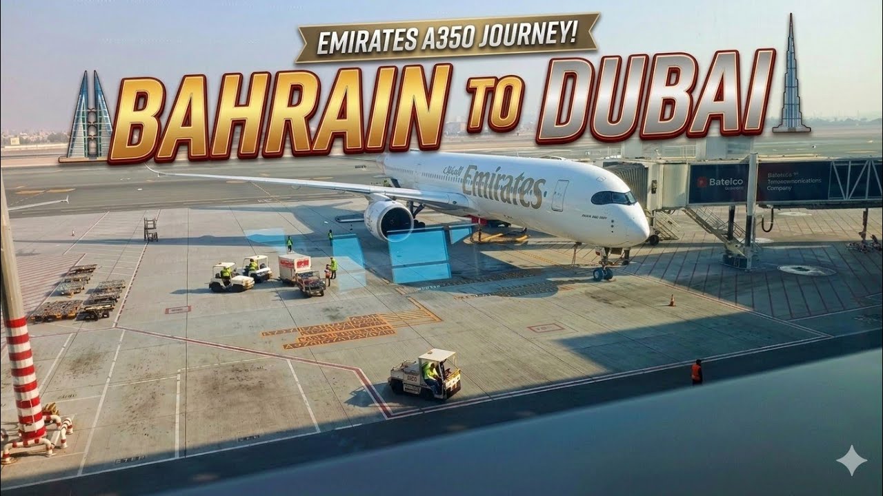 JOURNEY OF EMIRATES AIRBUS A320 FROM BAHRAIN TO DUBAI | FLIGHT REVIEW |