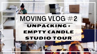 MOVING VLOG #2 | UNPACKING + EMPTY CANDLE STUDIO TOUR + BUILDING IKEA FURNITURE | Studio Vlog