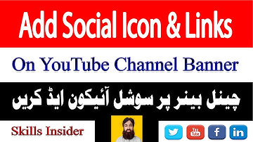add social media icons on youtube channel banner | Add social links on youtube channel art 2021