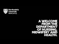 A Welcome From the Department of Nursing, Midwifery and Health