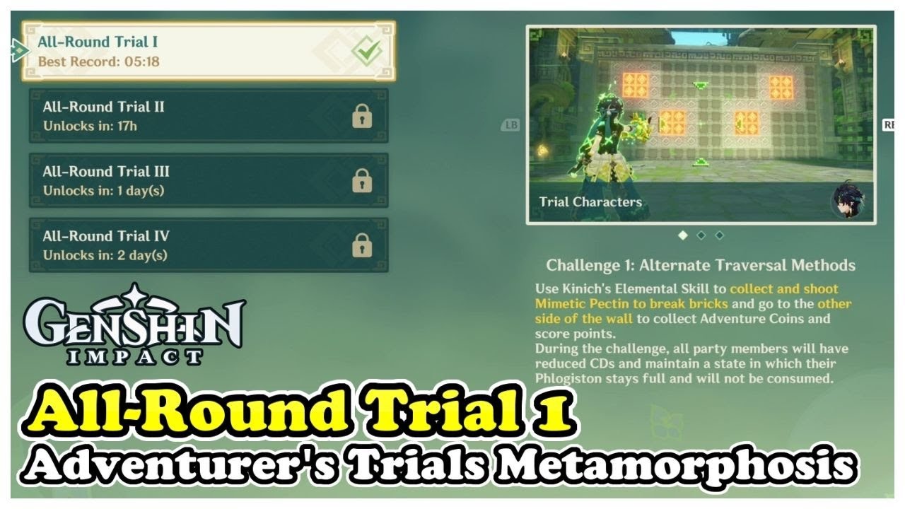 Metamorphosis Event Adventurer's Trials Metamorphosis Event All-Round Trial 1 | Genshin ...