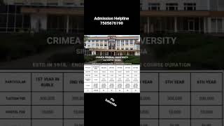CRIMEA FEDERAL UNIVERSITY SIMFEROPOL  RUSSIA  | #russia #admission #mbbsabroad #cfu #nmcapproved