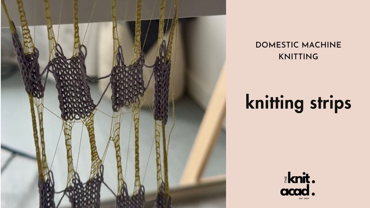 Машинное вязание – полосы с использованием частичного вязания.