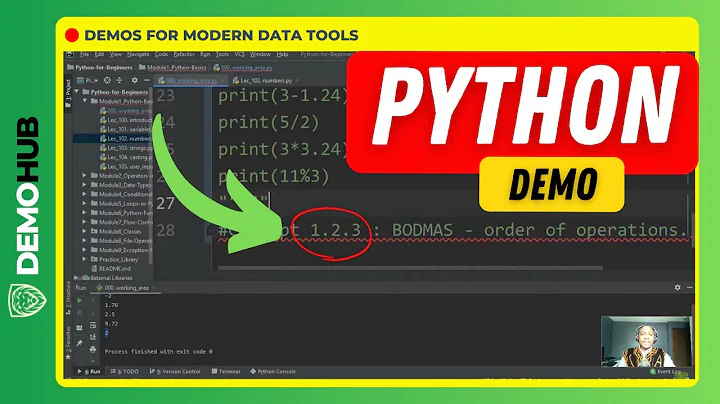 Python Tutorial // MLC#1.2.3: BODMAS - Order Of Mathematical Operations In Python  | www.demohub.dev