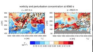 Large Eddy Simulation of realistic urban flow with turbulent vortex shedding