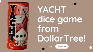 YACHT Dice Game from Dollar Tree!!!