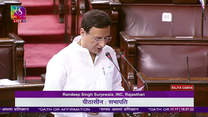 Randeep Singh Surjewala takes oath as Rajya Sabha ...