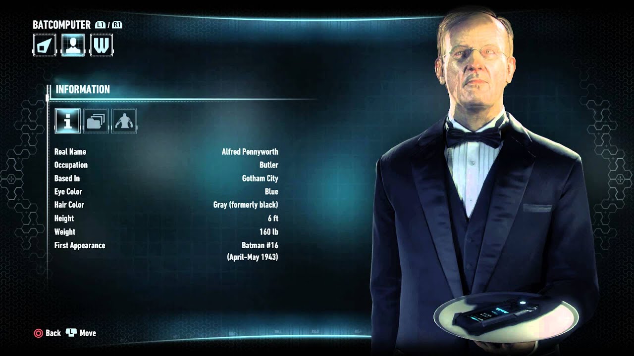 Batman: Arkham Knight - Alfred Pennyworth Character Bio, Information &  Attributes Details Gameplay - YouTube