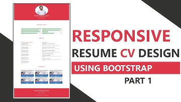 How to Create Responsive Resume Website using HTML and CSS Part 1 | Resume CV Design using BOOTSTRAP