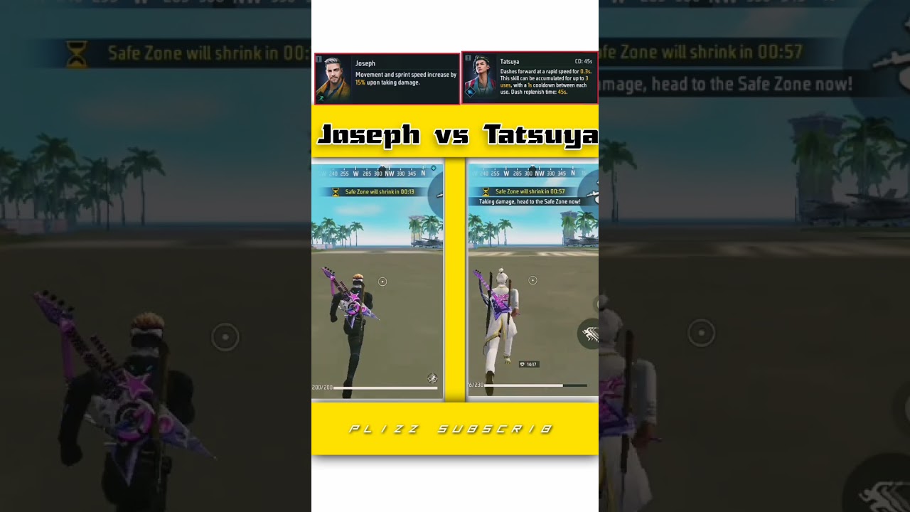 TATSUYA 🆚 JOSEPH RUNNING SPEED TEST IN FREE FIRE 