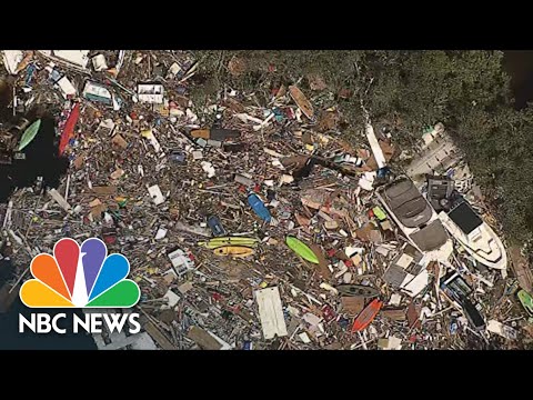 Aerial footage shows hurricane ian's impact on fort myers beach