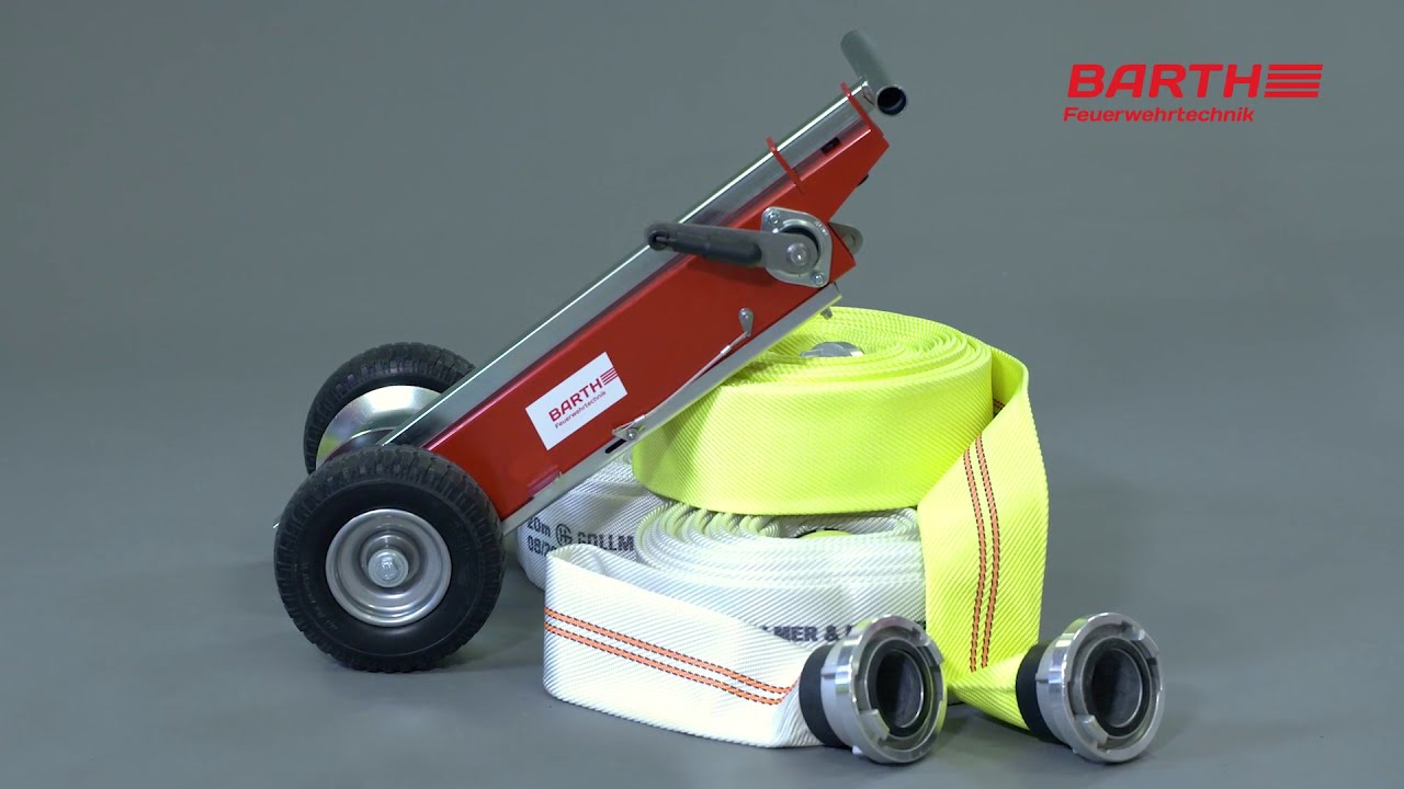Boden-Schlauchaufwickler BARTH ROLLY IV, fahrbar, zum einfachen und doppelten Wickeln von B- und C-D ruckschläuchen bis 20 m Länge