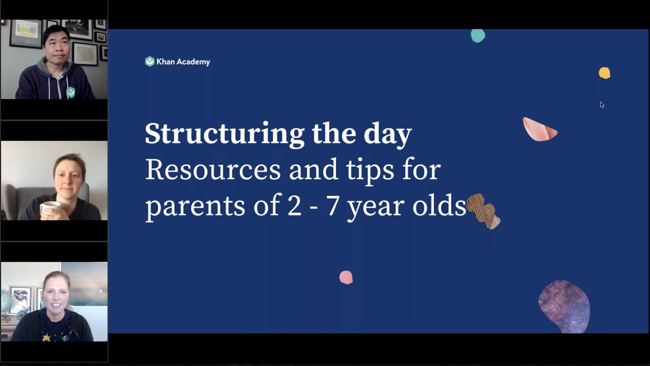 Setting a daily learning schedule for learners ages 2-7 | Webinar recording | Khan Academy Kids