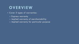 Contracts tutorial: Warranties | quimbee.com