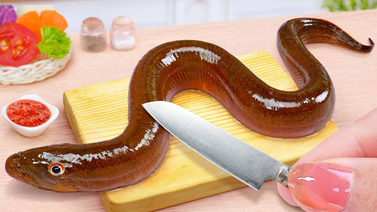 Top 1 Seafood Recipe 😍 Best Of Miniature Noodles and Grilled Eel Rice Bowl 😍 Tina Mini Cooking