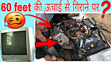 Drop test a tv from 60 feet height || मोनिटर टीवी को 60 फीट की ऊचाई से फेकने पर क्या होगा ?