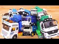 I collected a lot of blue and green garbage truck miniature cars in a box ☆ Working car garbagetruck