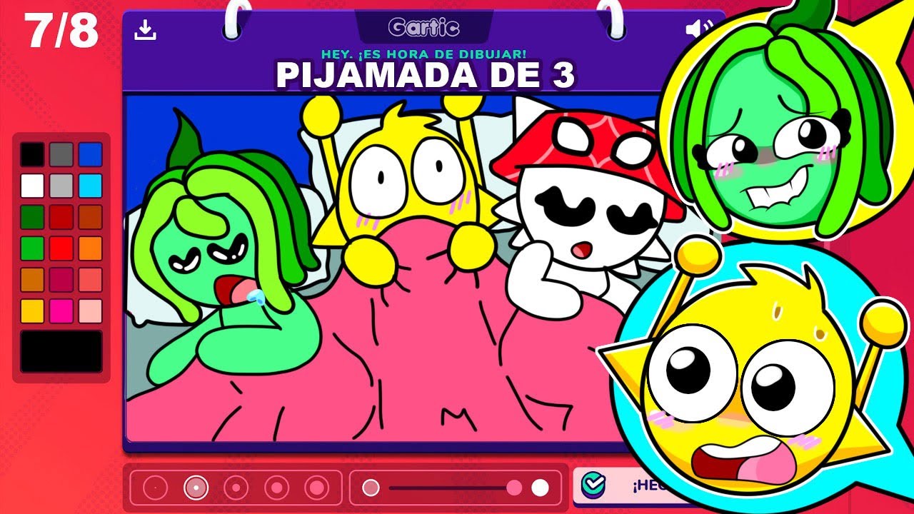 Simon en una PIJAMADA de 3 en GARTIC PHONE 😨😍