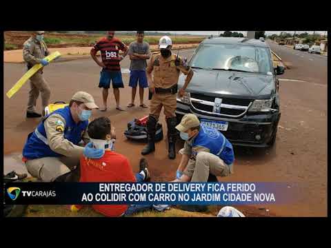 Entregador de Delivery fica ferido ao colidir com carro no Jardim Cidade Nova em Campo Mourão