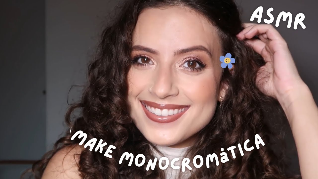 ASMR com sussurros passo a passo maquiagem monocromática # ...