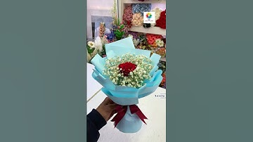 Single Rose and wrapping Bouquet/How to wrap single bouquet #tutorial #florist #miny buke #wrapping