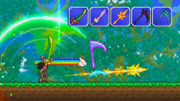 Terraria, But EVERY Melee Weapon Attacks At The Same Time...