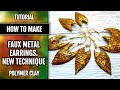 Free Video tutorial: How to make Faux Metal Earrings – NEW Technique!