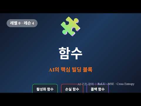 [AI 기초 강의] 레슨 0-4: 함수 - AI의 핵심 빌딩 블록 (ReLU, 손실 함수, 콜백)