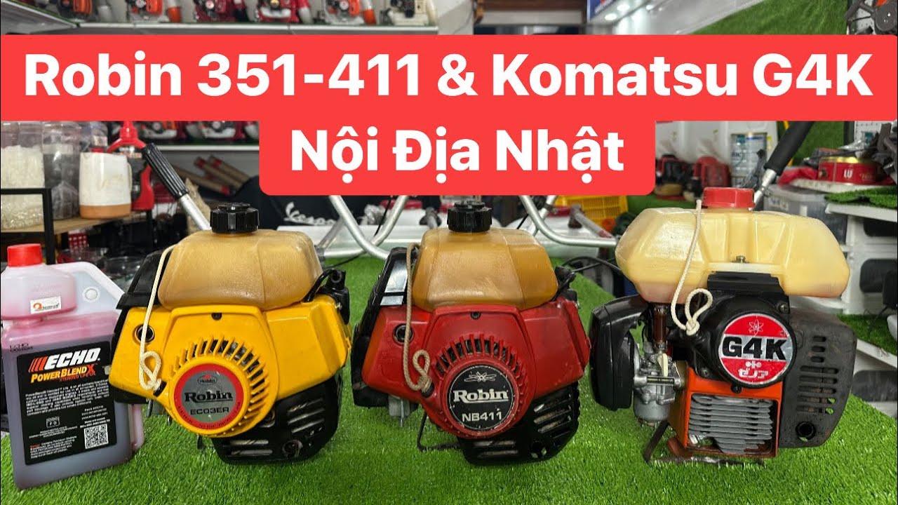 24/06 Máy Cắt Cỏ Nhật Bãi Robin NB411-Komatsu G4K- Nòng 40mm (43cc) Zin Nguyên Bản Nhật-VIP 90%