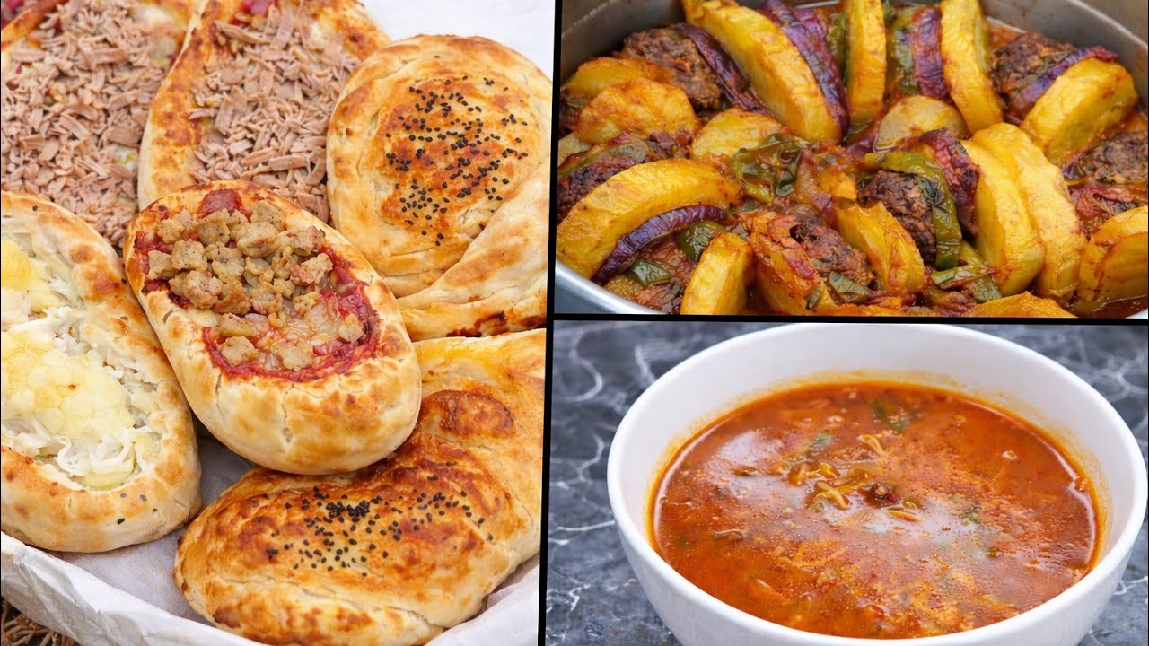 طاولة رمضان 🌙😍 | صينية كفتة بالخضرة + معجنات بعجينة ناجحة 100% + شربة 