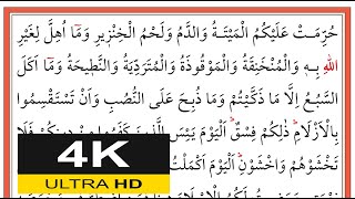 00222 Mâide Sûresi 3-5. Ayetler - Muhammed Eyyup - محمد أيوب - (Yavaş Okuma)