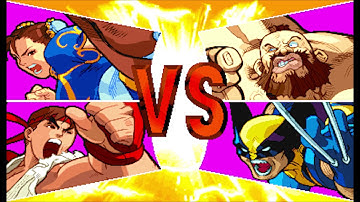 Marvel vs Capcom 1 ( Arcade ) - Ryu / Chun-li Playthrough ( July 5, 2018 )