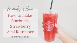 How to make Starbucks Strawberry Acai Refresher Copycat recipe