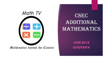 CSEC ADDITIONAL MATHEMATICS|JUNE 2012| QUESTION 6| INTEGRATION