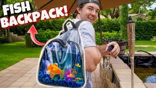 Putting LIVE FISH into my BACKPACK! 