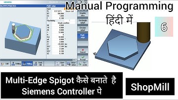 Multi Edge Spigot Milling | Siemens VMC | SinuTrain Sinumerik | Manual Programming | VMC | ShopMill