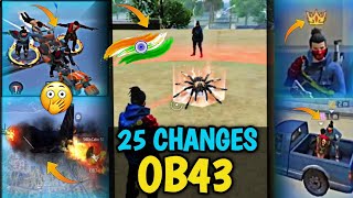 25 Changes Ob43 Update In Free Fire New Update Changes In Advance Server Ob 43 Changes Free Fire