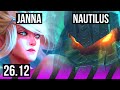 JANNA & Zilean vs NAUTILUS & Sivir (SUP) | Deathfire Touch | NA Challenger | 26.12