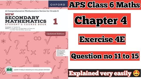 Exercise 4E Question no 11 to 15 || Oxford secondary mathematics book 1 updated edition 