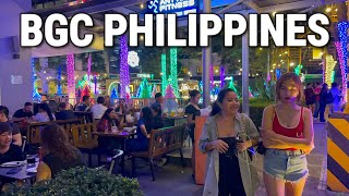 BGC PHILIPPINES Lively FRIDAY NIGHT | Weekend Tour - Uptown, Bonifacio High Street \& Forbes Town