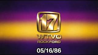 WTVO-TV Channel 17 (NBC) (Rockford, Illinois) Commercials/Ads/Promos 05/16/86