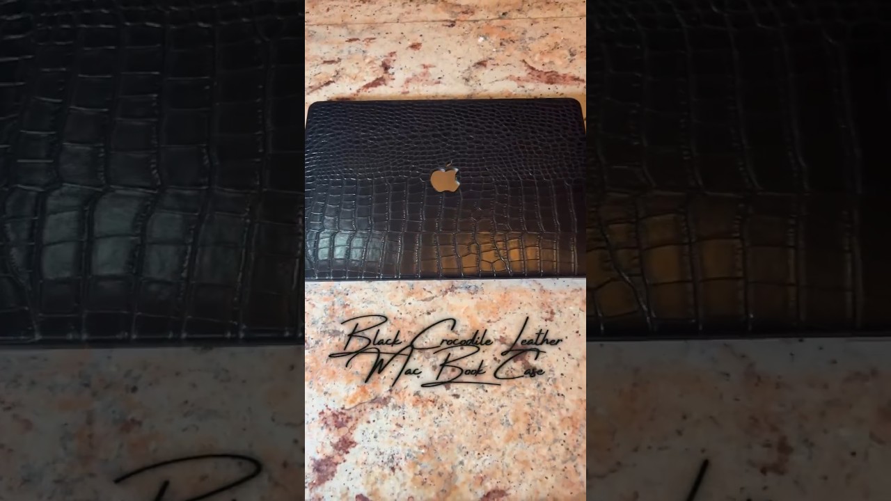 Black Crocodile Leather MacBook Case 