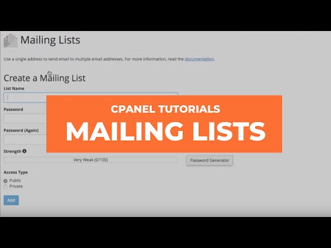 cPanel Tutorials - Mailing Lists