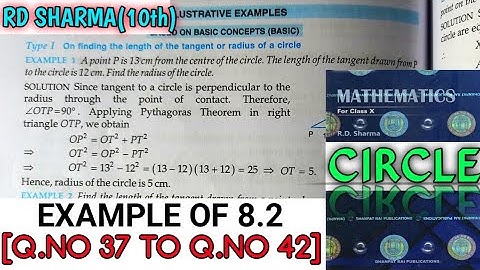 RD SHARMA CLASS 10 CIRCLE EXAMPLE OF EX-8.2[Q.NO-37 TO 42] MATH FEAR | CHAPTER 8 |CBSE