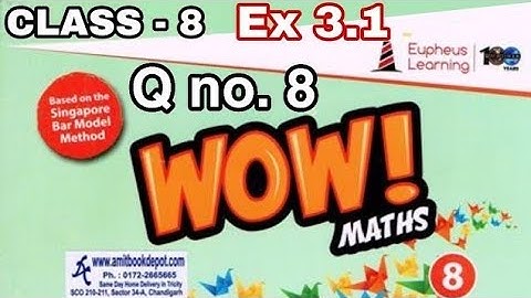 wow maths book class 8 solution ex 3.1 Q No.8 Sqaure Cube And Their Roots Cbse/Icse #vishu tutorial