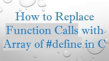 How to Replace Function Calls with Array of #define in C