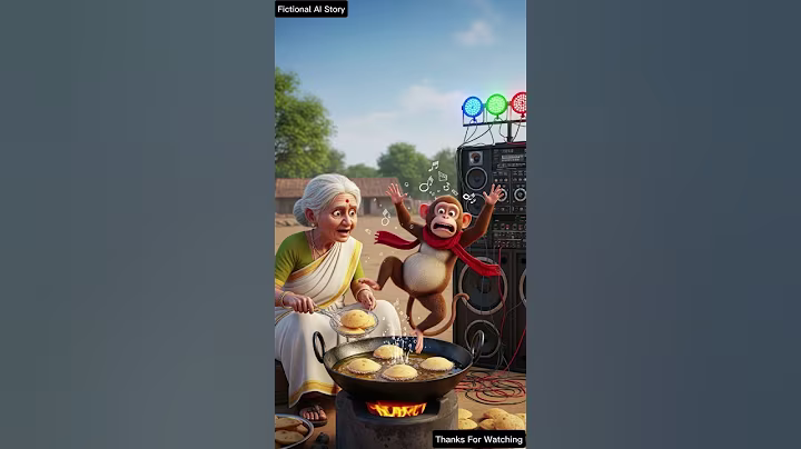 Grandma's monkey fell down while dancing to the tune of DJ #ai #aishorts #cartoon #shorts